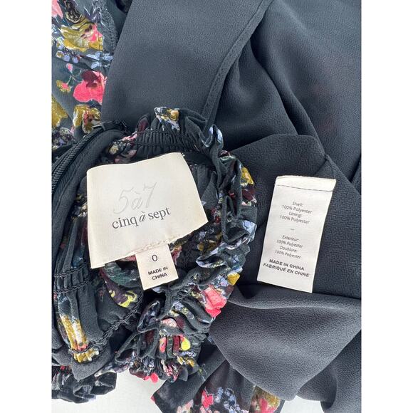 Cinq à Sept Daija Belted Tiered Floral Print Chiffon Mini Dress - Picture 9 of 11